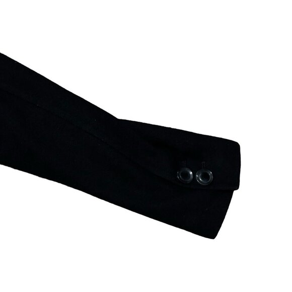 DKNY Jeans Pea Coat Women's Size Petite Small Black Long Sleeve Wool Blend - Picture 8 of 11